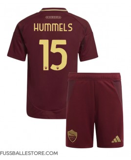 Günstige AS Roma Mats Hummels #15 Heimtrikotsatz Kinder 2024-25 Kurzarm (+ Kurze Hosen)